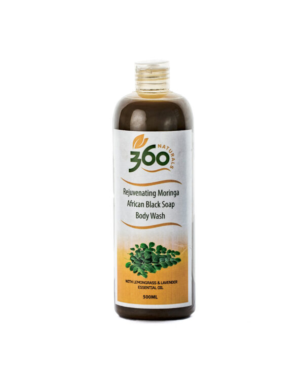 360 Naturals Rejuvenating Moringa African Black Soap Body Wash 500ml